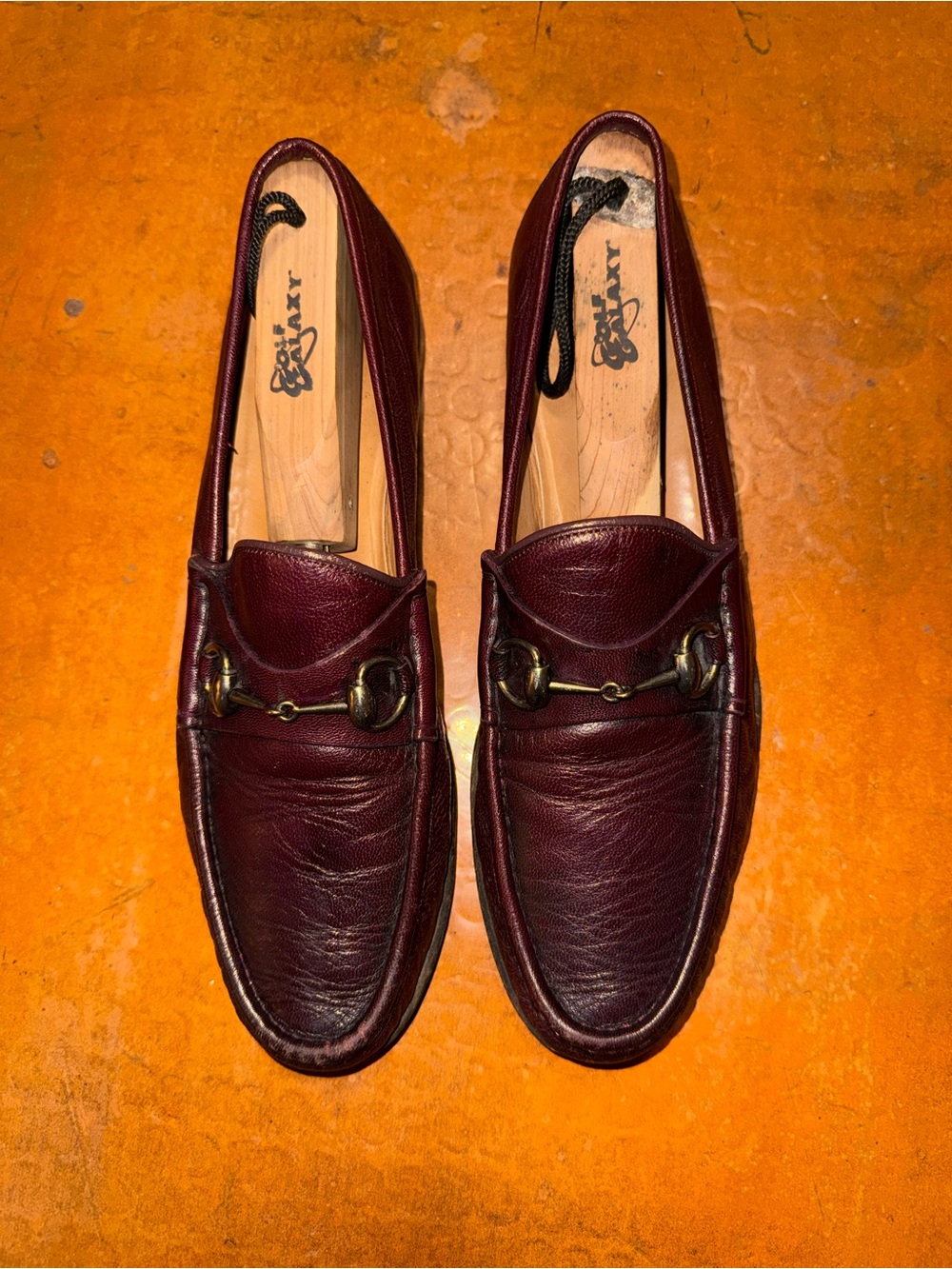 Gucci Men's Burgundy Leather Horsebit Loafers